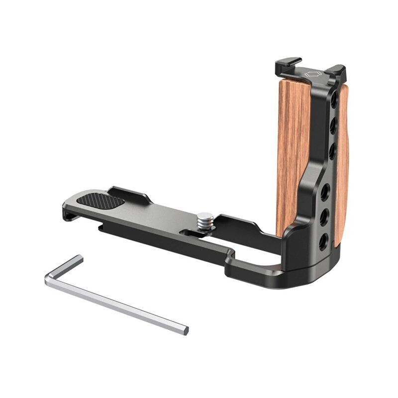 SmallRig L-Shape Wooden Hand Grip With Cold Shoe For Sony ZV1 Camera - Rig For Vlogging & Vertical Shooting (Model 2936)