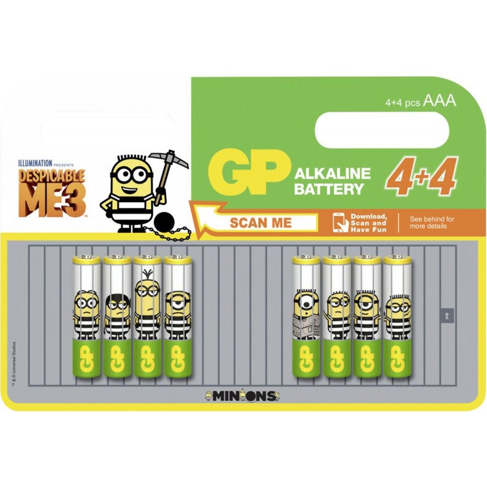 GP Alkaline AAA 4+4 Minions