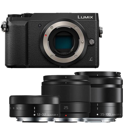 Kamera Express - Panasonic Lumix DC-GX80 zwart + 12-32mm 35-100mm ASPH + F/1.7 HGR2 handgrip