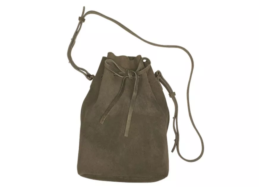 Olympus Leather Bucket Bag Olive En Vogue