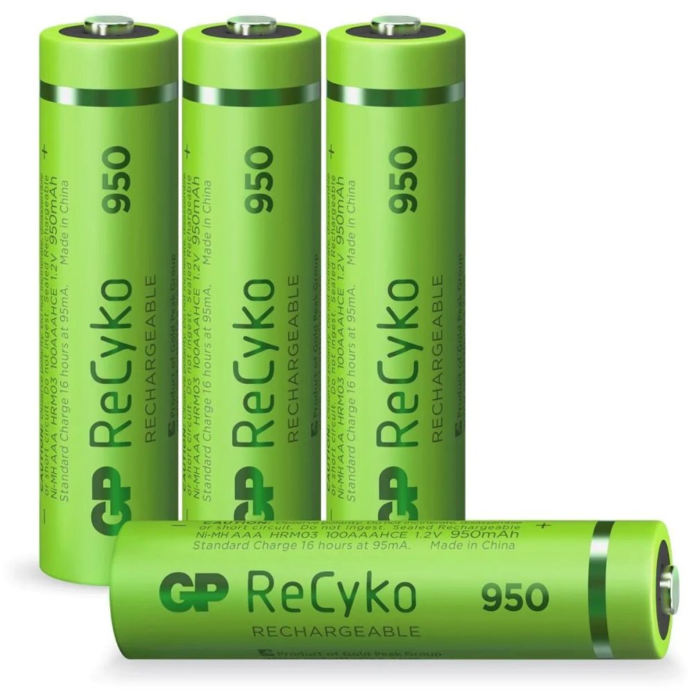 GP ReCyko Rechargeable AAA batterijen - Oplaadbare batterijen AAA (950mAh) - 4 stuks