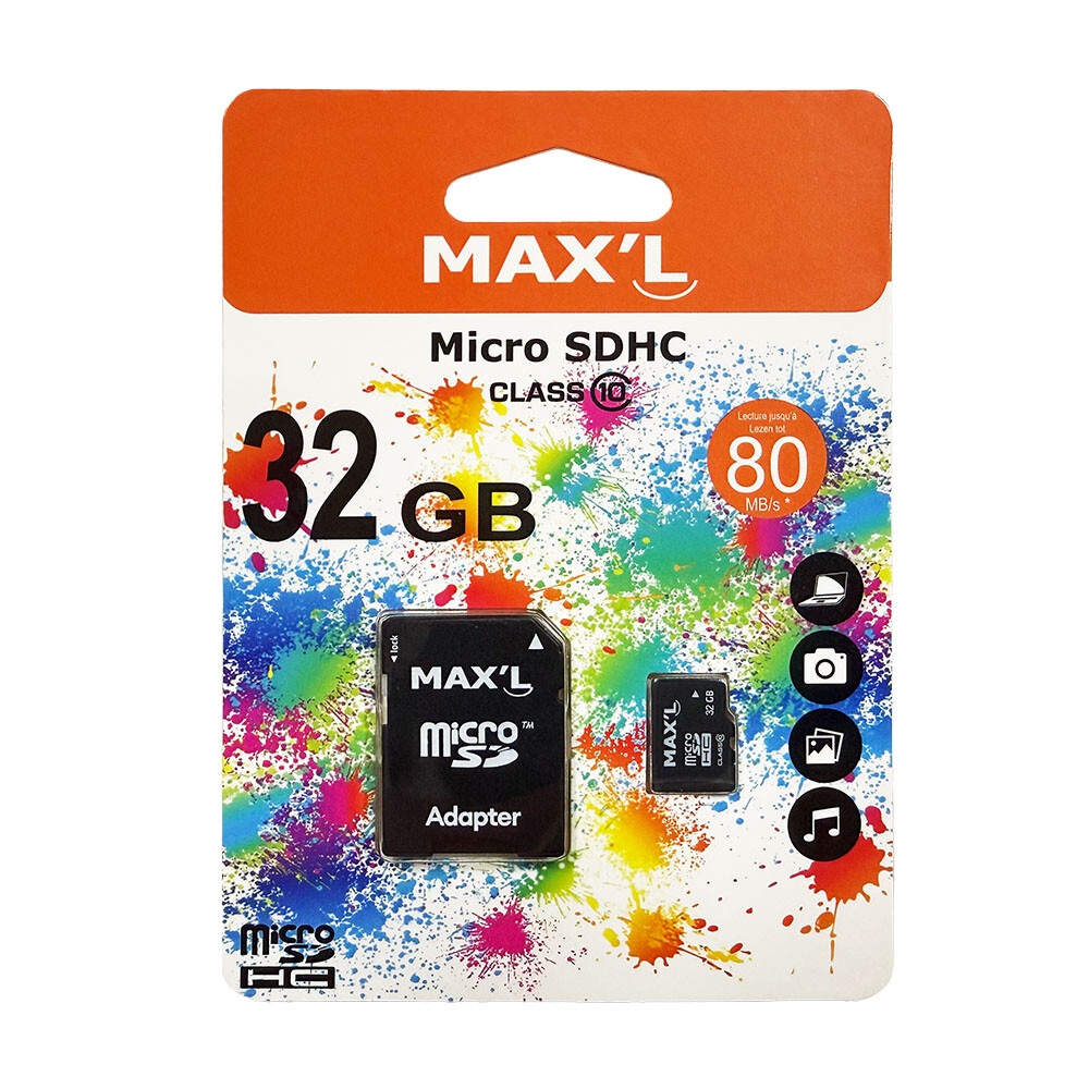 Maxell MicroSD 32GB memorycard Class10 + SD adapter