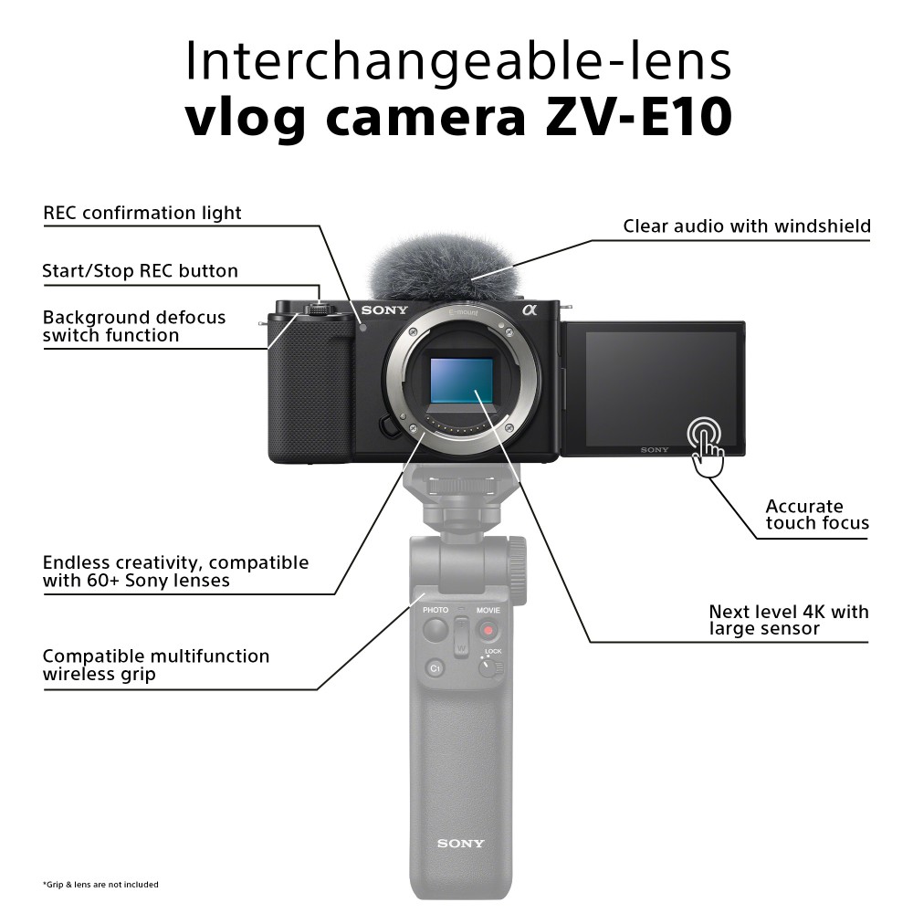 Sony ZV-E10 Camera and Sony FE 24-105mm F4 G OSS Lens