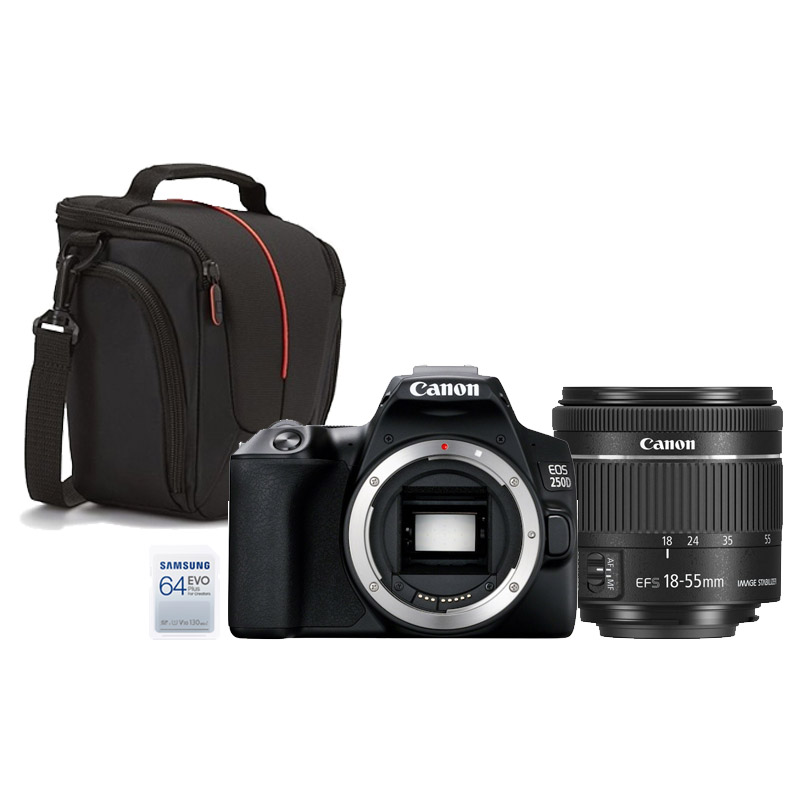 Canon EOS 250D black + 18-55mm iS STM COMPACT Starter Kit - Kamera Express