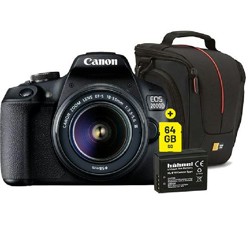 Canon EOS 2000D + 18-55mm DC Super Kit (incl. tas, extra accu en 64GB SD) - Express