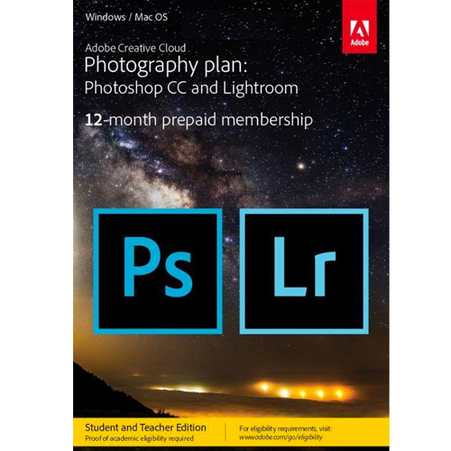 Adobe Photography Plan CC Student & Docent 1 Year/1 User 20GB - EN/NL/FR/DE *DOWNLOAD*
