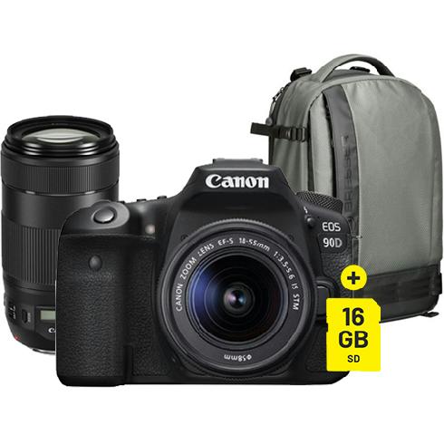 Molester Voetzool Bedelen Kamera Express - Canon EOS 90D + EF-S 18-55mm + EF 70-300mm + Backpack +  32GB geheugenkaart
