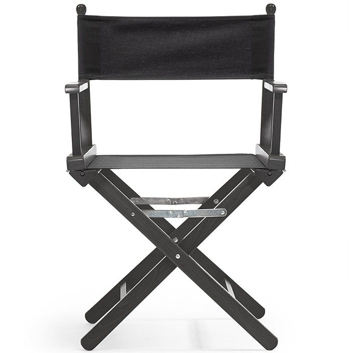ConeCarts Low beech director&apos;s chair, black color - cotton seat and back