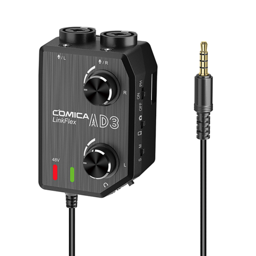 Comica Two-channels XLR/3.5mm/6.35mm-->3.5mm Audio Preamp Mixer/Adapter/Interface for Camera and Smartphone