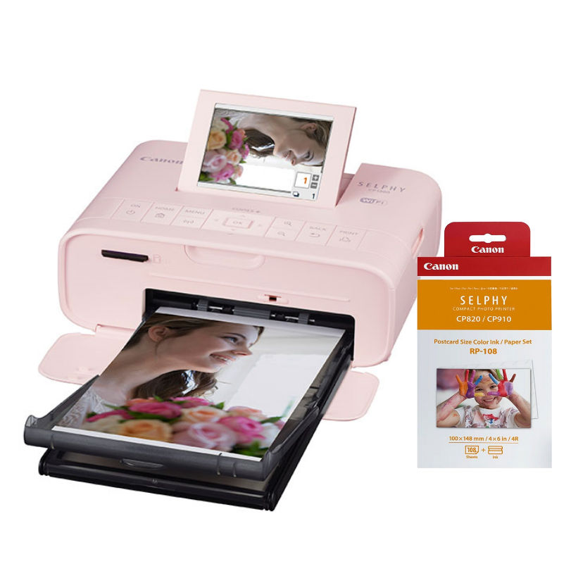 Canon SELPHY CP1300 roze + RP-108 inkt en papier set