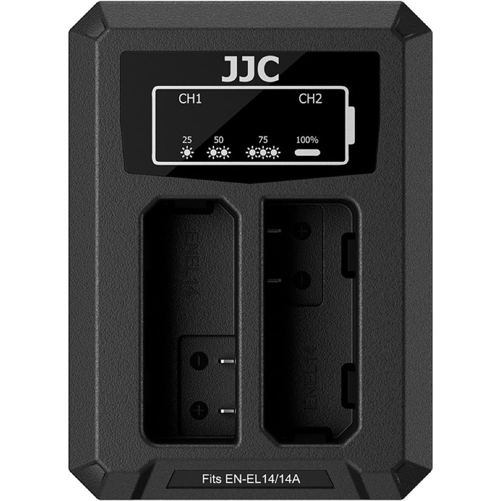 JJC Nikon DCH-EL14TC USB-C Dual BatteryCharger (voorNikon EN-EL14/EN-EL14A)