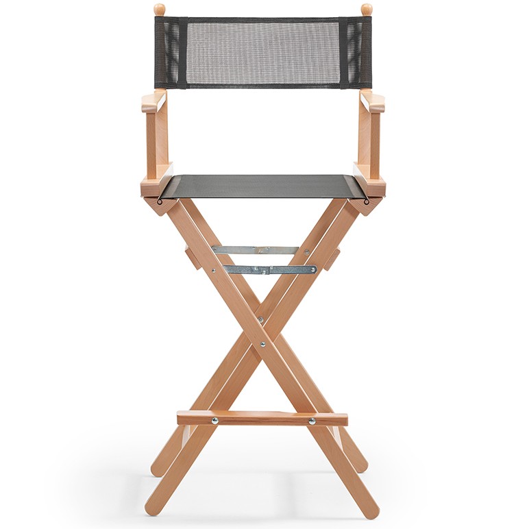 ConeCarts High beech director&apos;s chair, natural color - plastic coated seat and back