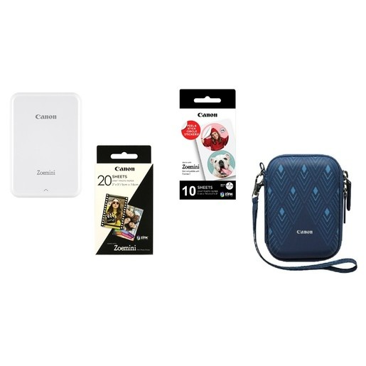 Imprimante photo mobile Canon Zoemini, Blanc Premium Kit (avec sac