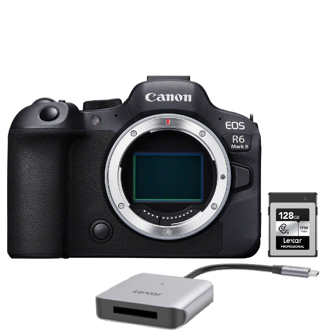 Canon EOS R6 mark II + Lexar CFexpress LCXEXSL 128 GB + USB-C Reader RW510