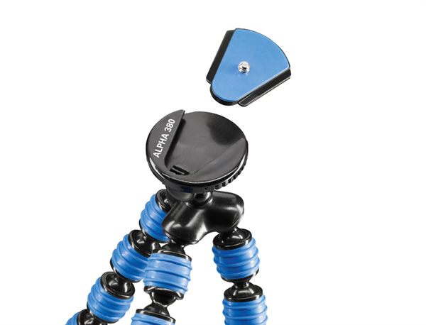 Cullmann Alpha 350 Mini Treppiede Rosso - Altezza Max 23 Cm - Testa A Sfera - Carico 1 Kg - 3