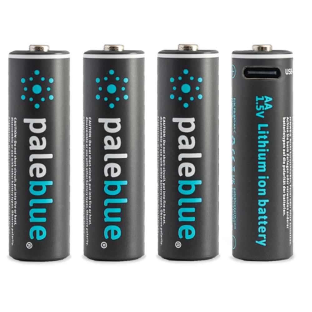 Pale Blue 4x AA Lithium 1,5V oplaadbare batterij met USB-C