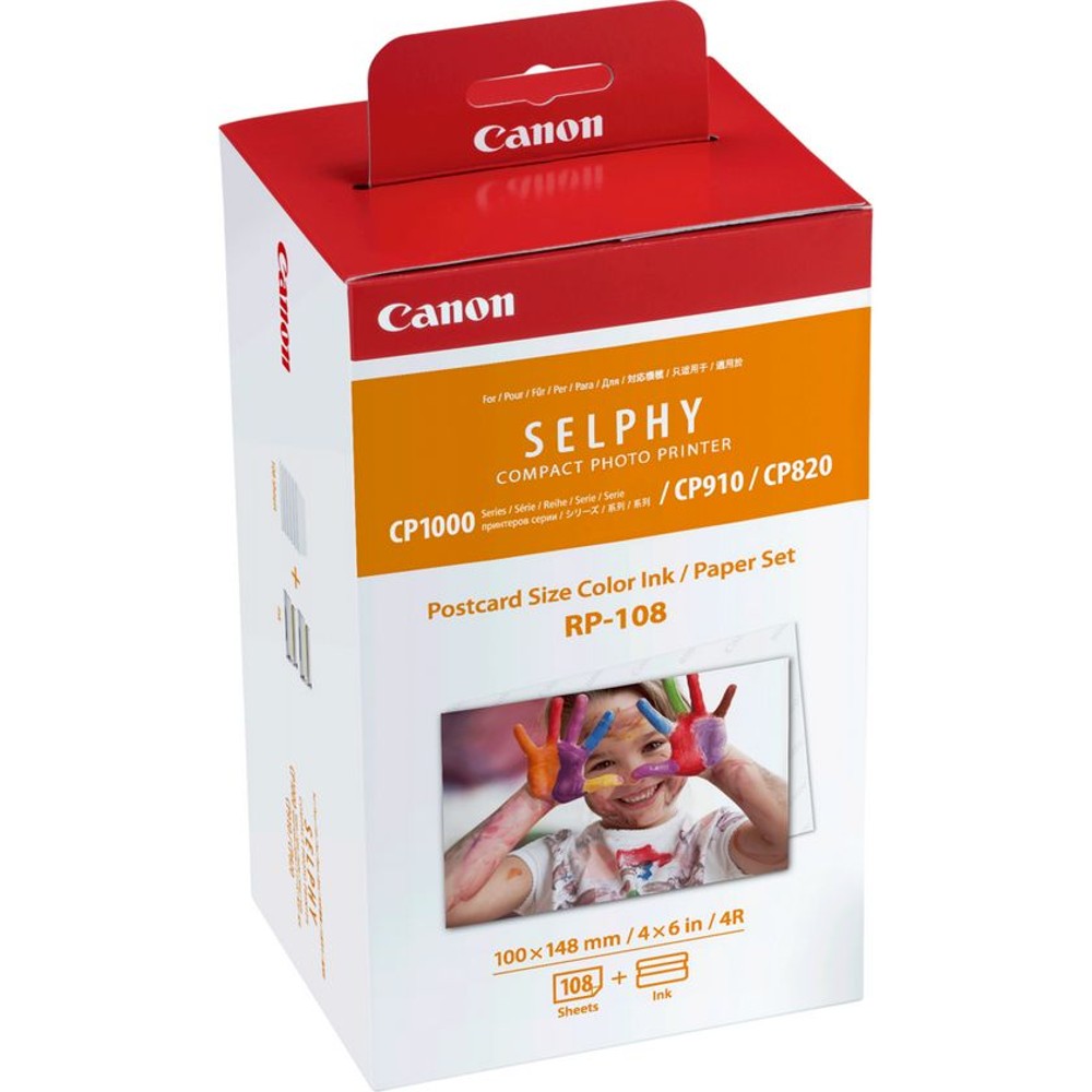 Canon SELPHY CP1300 Pink + RP-108 Ink and Paper Set - Kamera Express