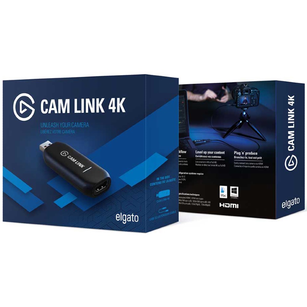 Boitier d'acquisition vidéo ELGATO Cam Link 4K HDMI Compatible Windows /  Mac OS