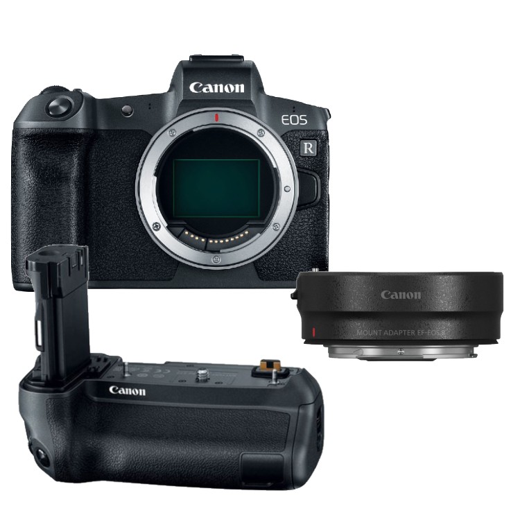 Canon EOS R + EF - RF Mount Adapter + BG-E22 Batteriegriff